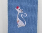 Cat  Waffle Weave Microfiber Hand Towel