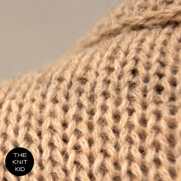 knitted shrug waistcoat red orange / camel colorblocking the knit kid