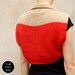 knitted shrug waistcoat red orange / camel colorblocking the knit kid