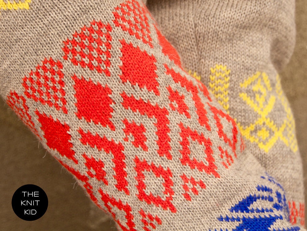 knitted pants beige colorful yellow blue red merino wool theknitkid