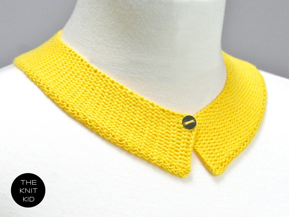 knitted collar yellow cotton theknitkid
