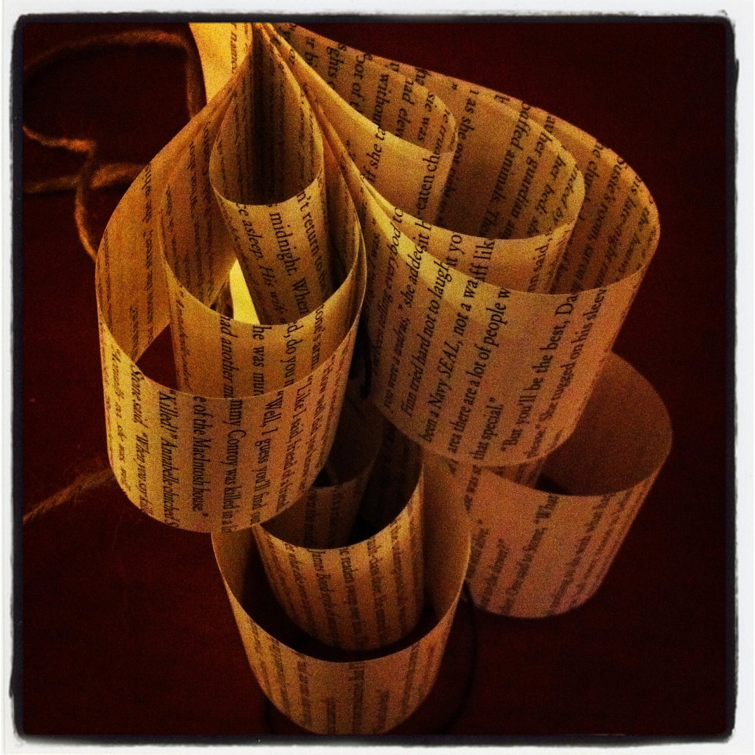 Rustic Heart Decor (8 Recycled Heart Ornaments on 6 foot Twine)