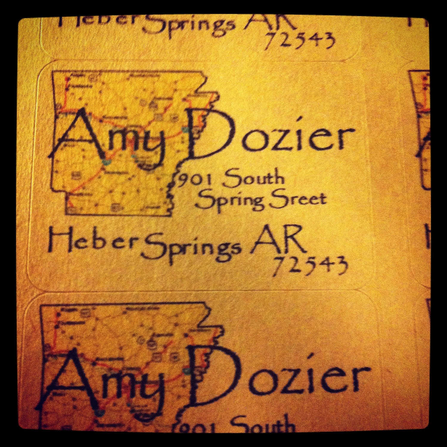 Return Address Labels (Map of any US state)