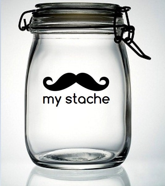 My Stache Mustache Moustache Vinyl Decal Sticker - DIY Do It Yourself - Fathers Day Gift Idea Birthday Party Wedding Baby Shower Favor