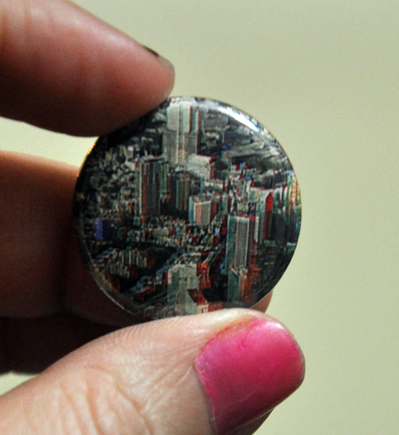 cityscape, 1 inch button 3D