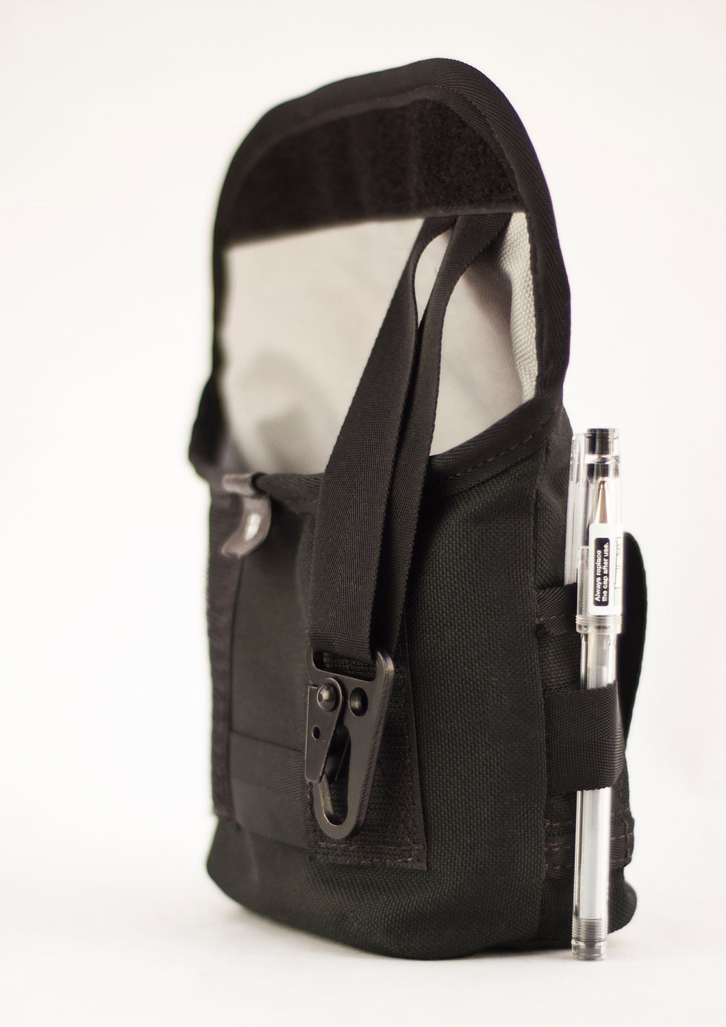 Hip Pouch - Leather and Black Cordura, Medium