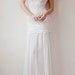 Beautiful low back French lace & silk chiffon wedding dress with capped sleeves