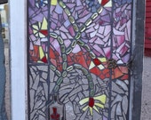 Flower vase mosaic window stained glass - PiecesofhomeMosaics