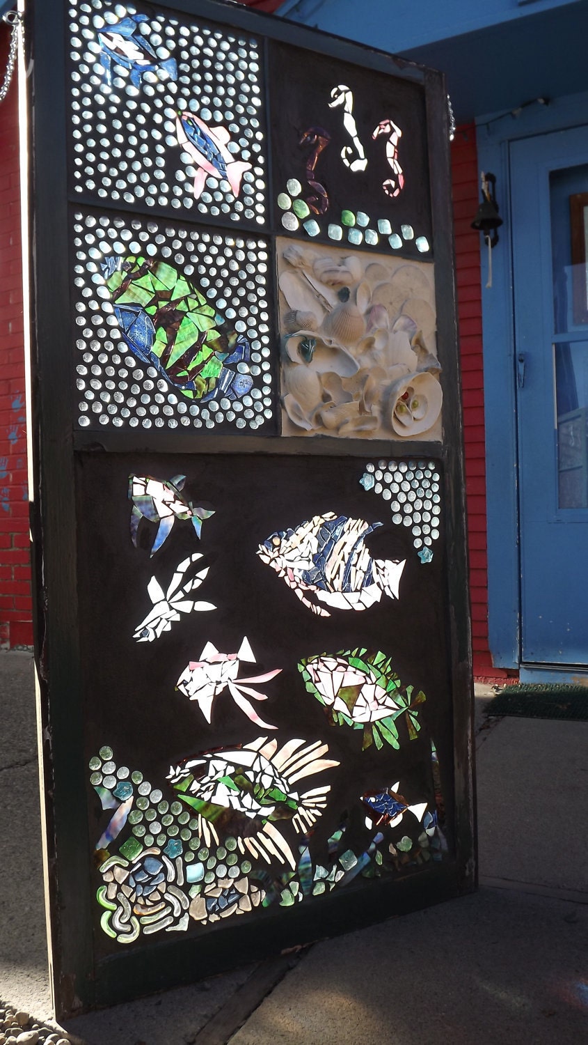 Mosaic Stained Glass Ocean Window
