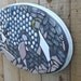 Mosaic "Children at Play" wall hanging