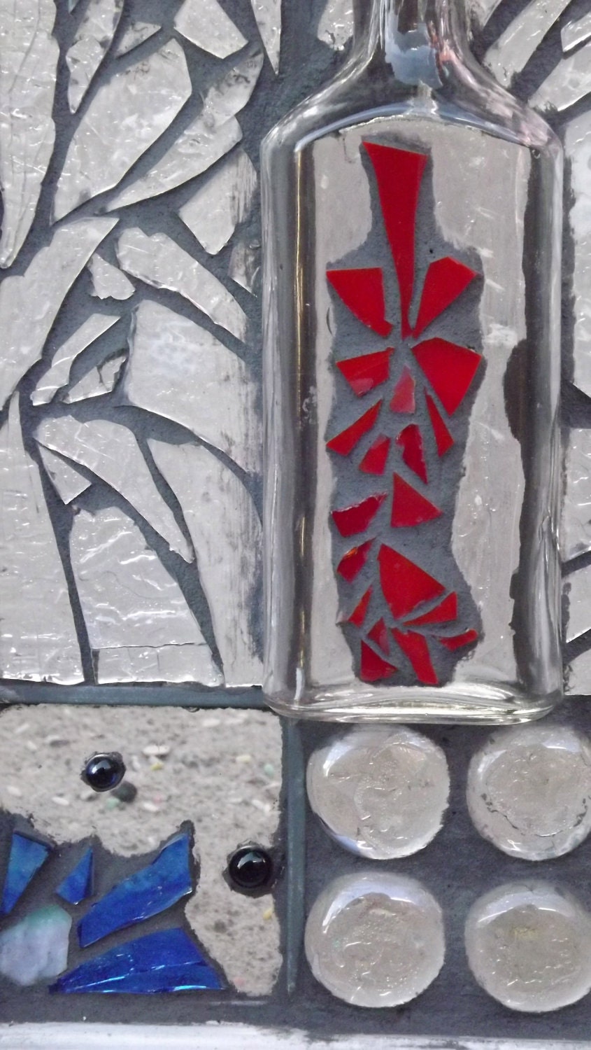 Flower vase mosaic window stained glass