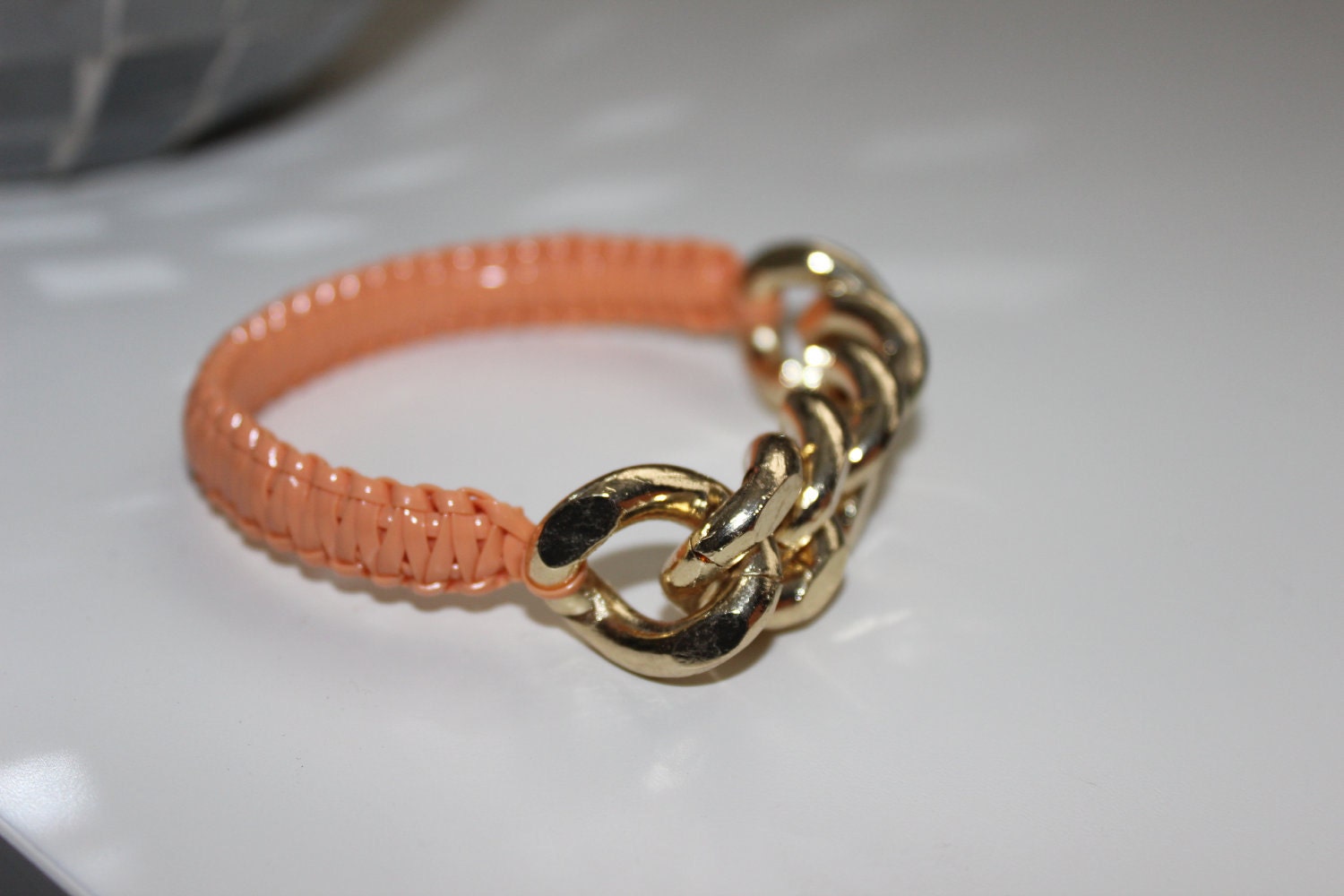 Chunky Chain & Lace Bracelet