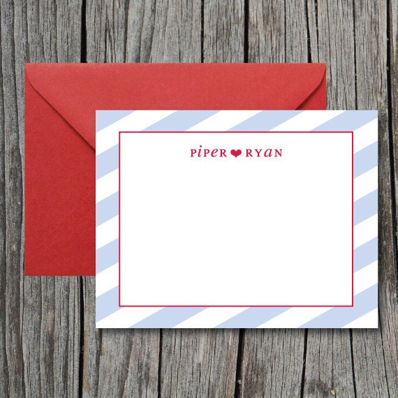 Nautical Striped His and Hers Custom Stationary