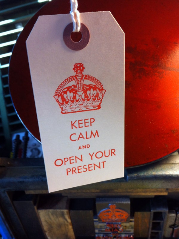6 Pack of Letterpress "KEEP CALM..." Gift &Wine Bottle Tags.