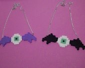 One Lavender or Black Bat Winged Eyeball Necklace