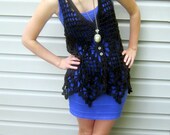Crochet vest, black, from vintage pattern