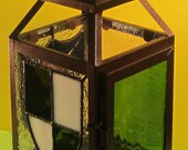 Lantern with custom stain Glass panels