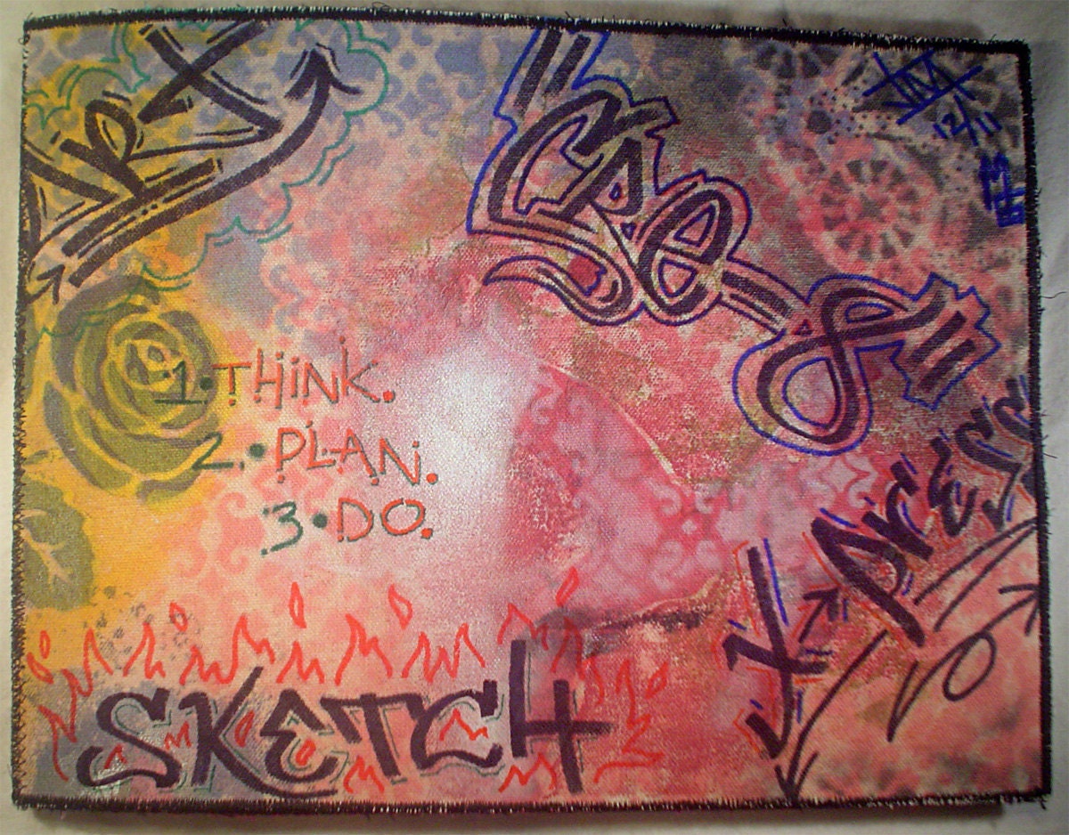 Street Series: "Cre-8" Canvas Graffiti Sketchbook Cover