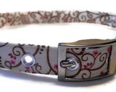 Dog Collar Brown Vines- Metal Adjustable - Medium Size