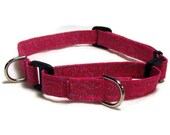 Dog Collar Pink Swirls - Adjustable MARTINGALE - Small Size