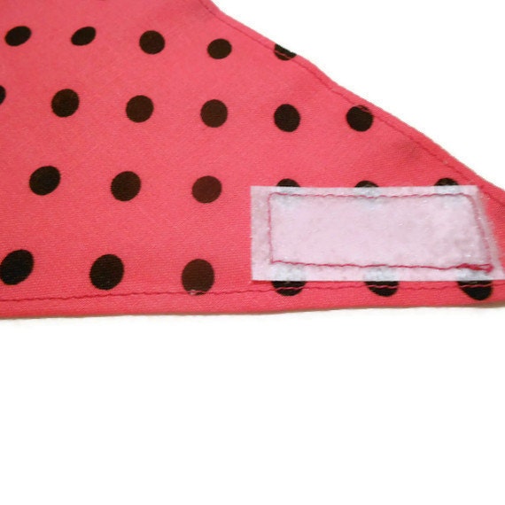Dog Bandana - Hot Pink with Black Polka Dots - Velcro
