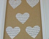 50 Book Page Heart  Punches - Confetti  - Die Cuts