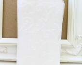 Small Embossed Flourish Birds 2.75 x 4.25 Glassine Bags - Set of 20