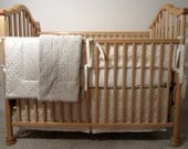 3-piece Oatmeal & Cream Luxe Cotton Baby Bedding Set, Custom Made to Order