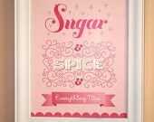 Sugar and Spice and Everything Nice Nursery Rhyme print
