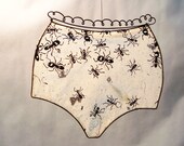 Ants in Her Pants    funny wire sculpture with handmade ant printed paper