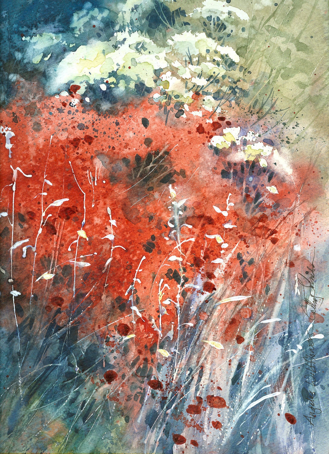 California Wildflowers - print of original watercolor by Cathy Johnson