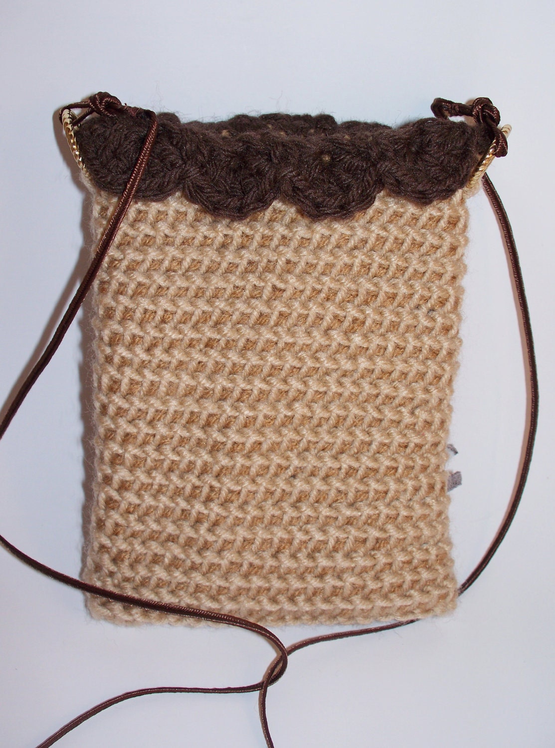 Tunisian Stitch in the Round Cell Bag - Handmade Crochet, Original Design