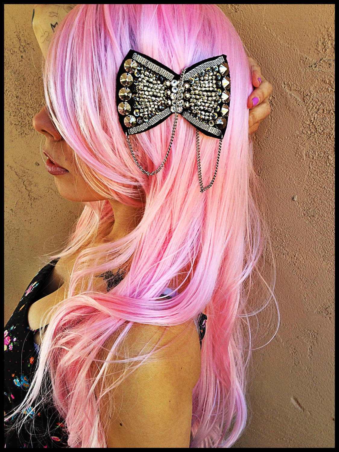long pink wig