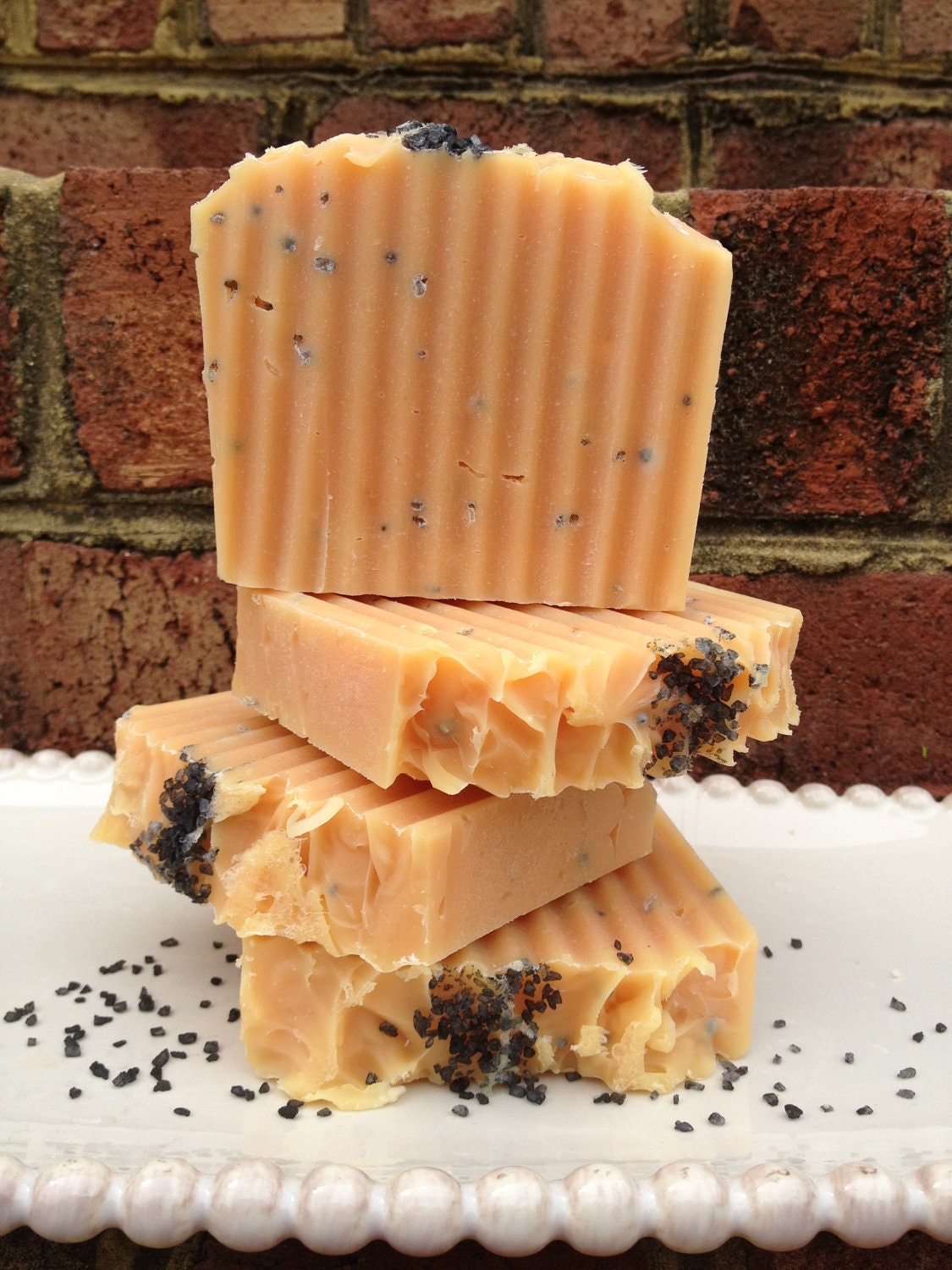 Lemongrass Soap - Hiwa Kai Black Hawaiian Sea Salt and Lemongrass Organic Coconut Milk  - All Natural Handmade Soap - Vegan - Cold Process