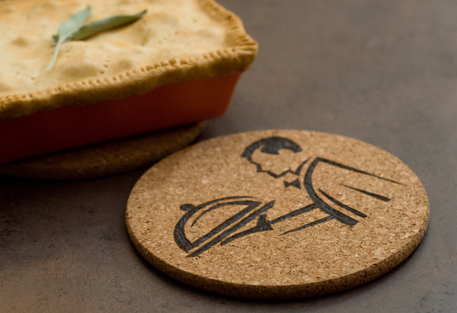 Decorative Cork Trivet (Round)