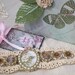 Antique Rose Beaded Lace Bracelet, OOAK with Porcelain Rose Cabochon and Shabby Chic Victorian, Gift Boxed