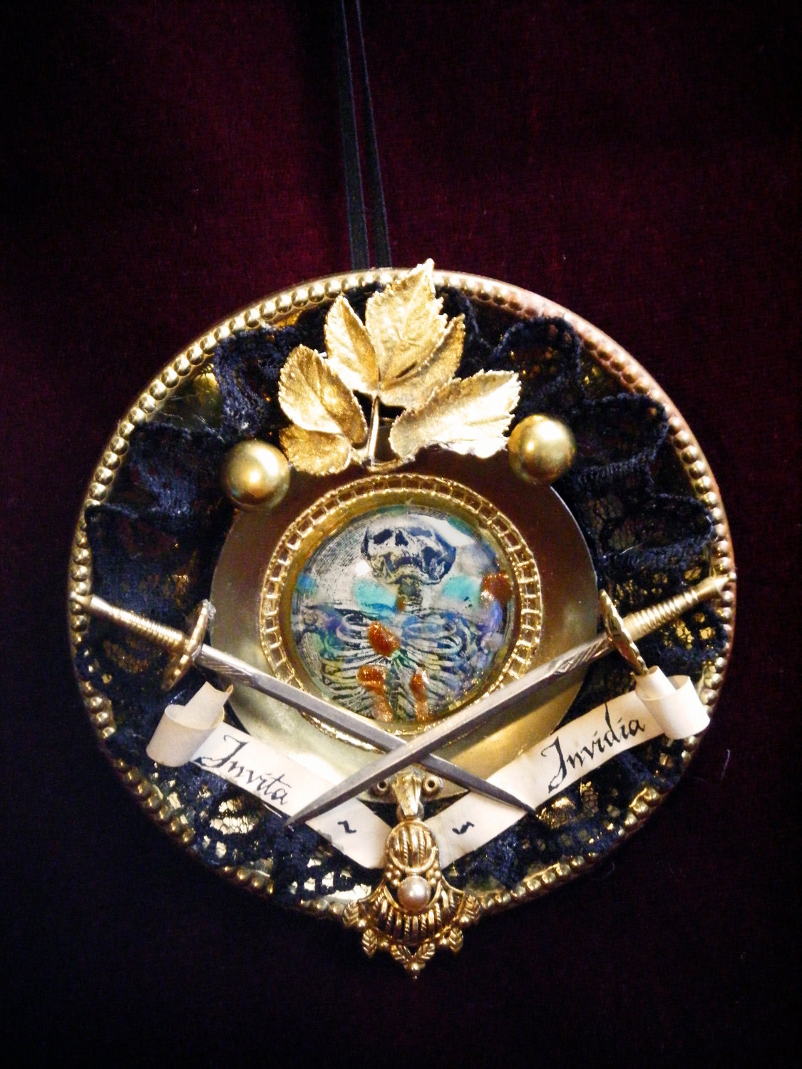 Vintage-Style Gothic Memento Mori Shadowbox Shrine for "Faith of the Warlord"