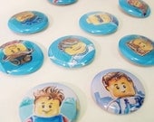 Lego Portrait Add-on Custom 1-inch pin-back buttons or magnet-back buttons set of two