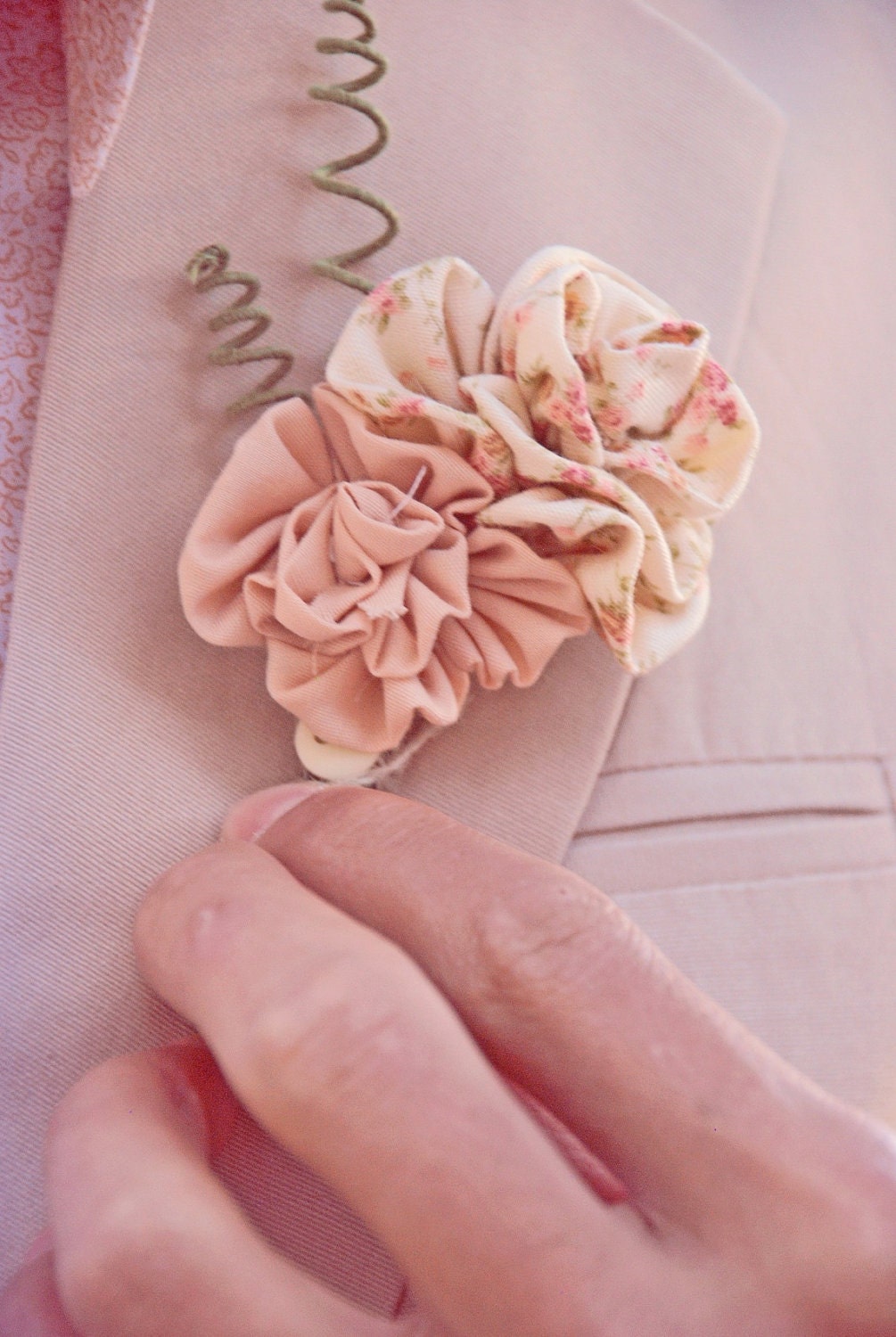 fabric flower boutonniere--custom designed