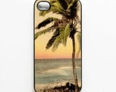iPhone 4 Case Vintage Postcard - Sunset Beach