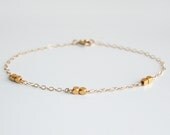 14k gold filled bracelet with gold nuggets
