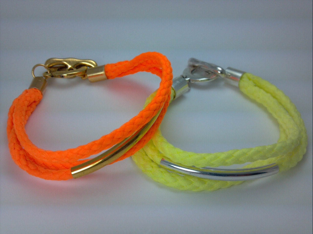SUMMER NEON Nylon Cord Toggle Friendship Braided Bracelet