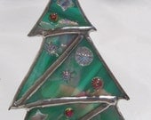 Stained Glass Green Decorated Christmas Tree