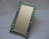 Emerald Green Stained Glass Mosaic Iridescent Mirror