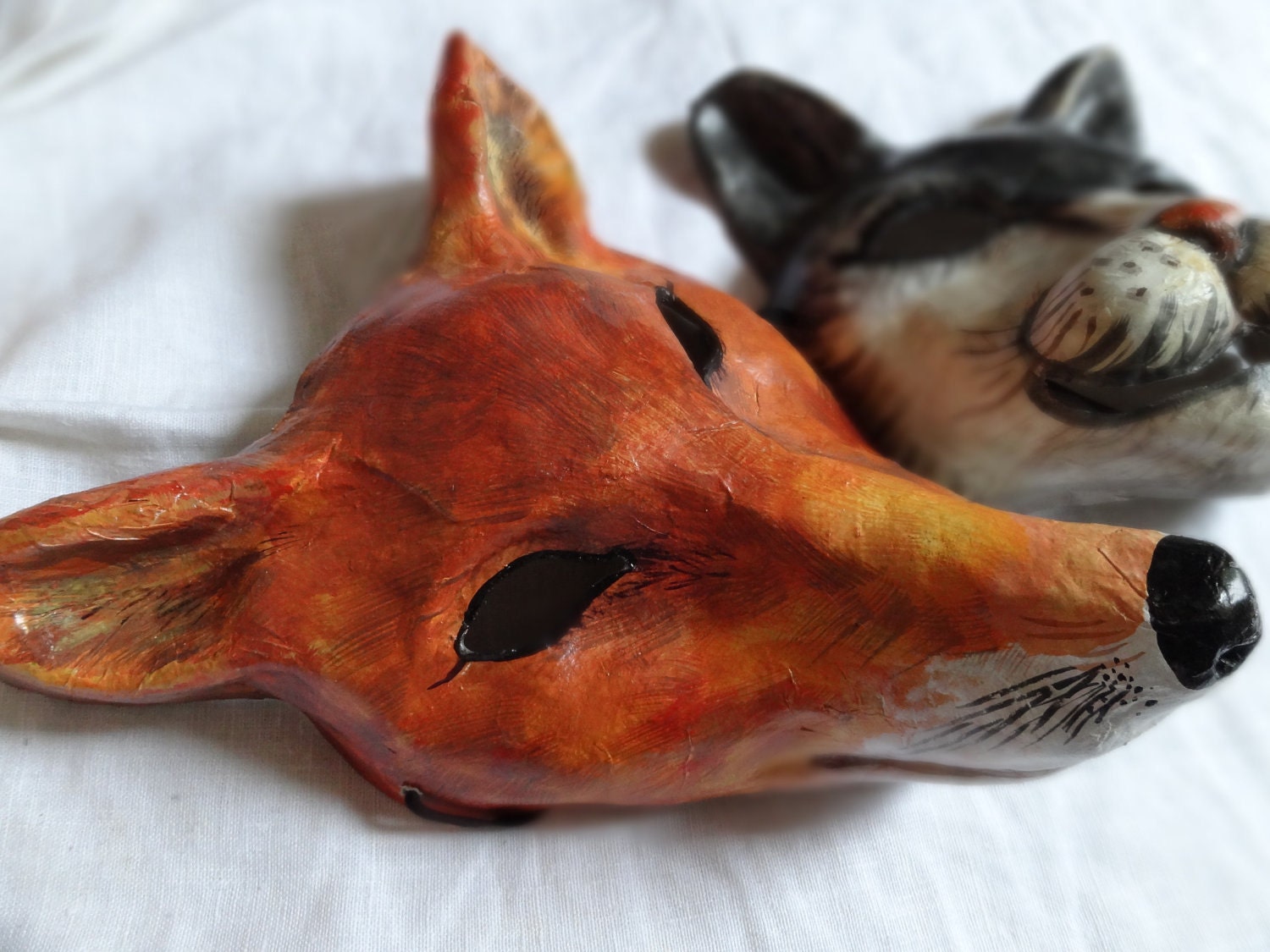 Halloween masks Paper mache fox mask animal mask from Bramberges muiza park