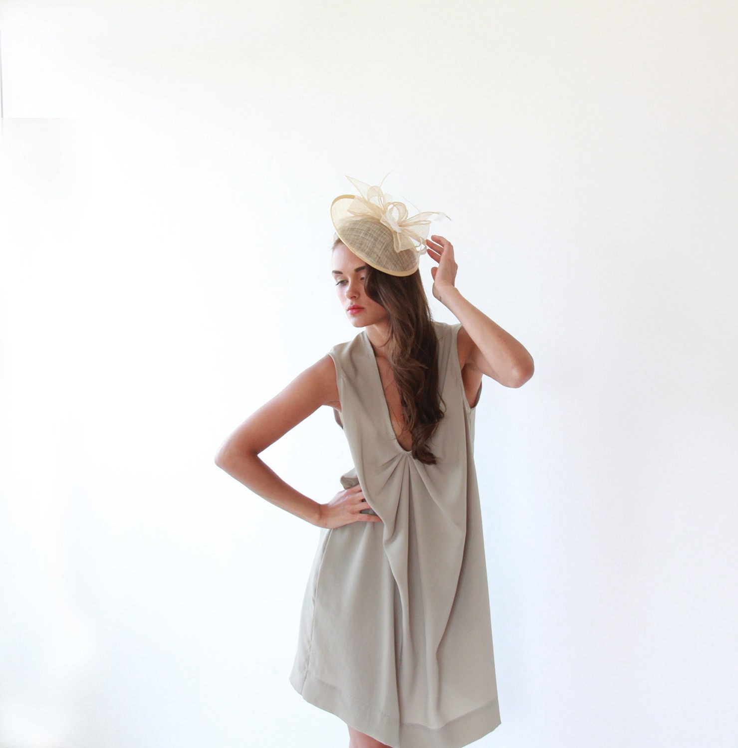 Gray sundress , Cocktail  Dress , Formal Dress