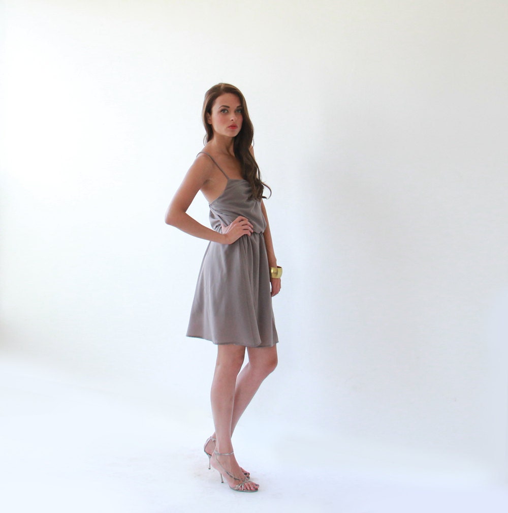 Taupe , Sexy , Sweetheart Neck , Women Dress