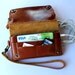Brown Bifold leather  iPhone  wallet  wristlet   with large zipper