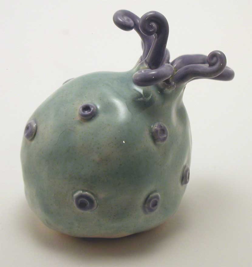 Sea Squirt Ceramic Mini Sculpture, Ocean Mist Blue & Orchid Blue, number 21 - galeeverett