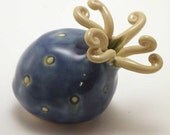 Sea Squirt Ceramic Mini Sculpture, Bluebonnet Blue & Light Yellow, number 28